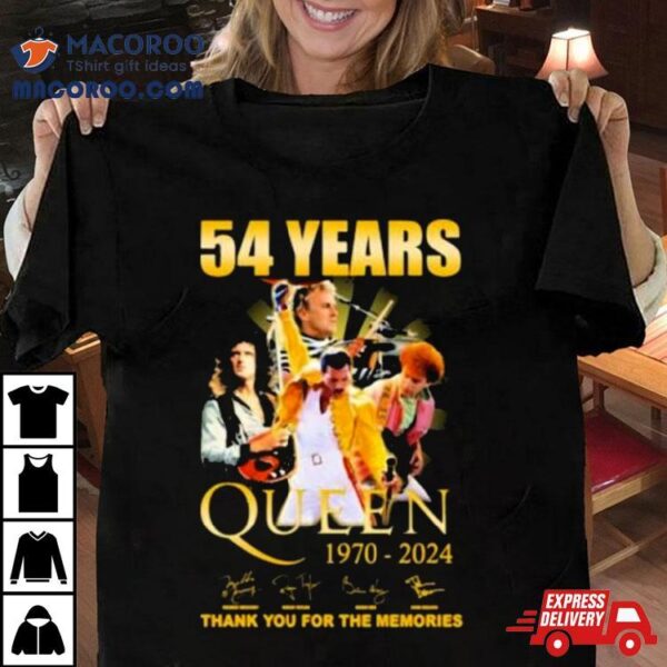 54 Years Queen 1970 2024 Thank You For The Memories Signatures Shirt