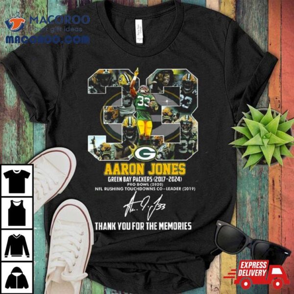 Aaron Jones Green Bay Packers 2017 2024 Thank You For The Memories Signature Shirt