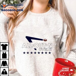 All Out N Over It Football Logo Tshirt