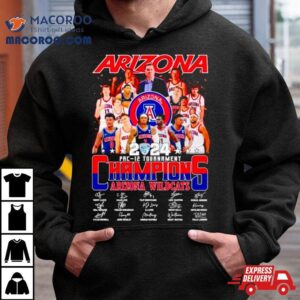 Arizona Wildcats 2024 Pac 12 Tournament Champions Signatures Shirt