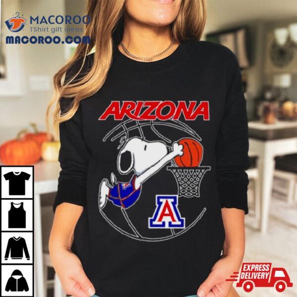 Arizona Wildcats Basketball Snoopy Dunk Logo Shirt