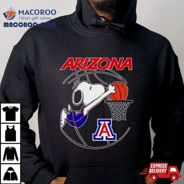 Arizona Wildcats Basketball Snoopy Dunk Logo Shirt
