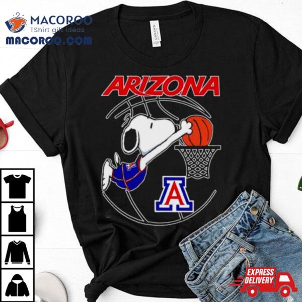 Arizona Wildcats Basketball Snoopy Dunk Logo Shirt