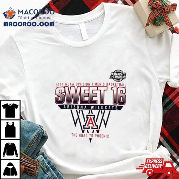 Arizona Wildcats Sweet 16 Di Men’s Basketball 2024 The Road To Phoenix Shirt