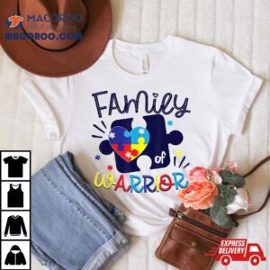 Autism Awareness Family Of Warrior Bro Sis Mom Dad Shirt