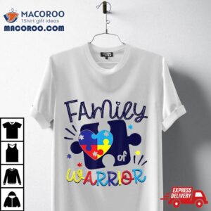 Autism Awareness Family Of Warrior Bro Sis Mom Dad Shirt
