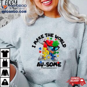 Autism Dabbing I Make The World Ausome Puzzle Piece Shirt