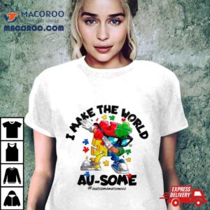 Autism Dabbing I Make The World Ausome Puzzle Piece Shirt