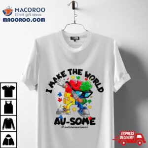 Autism Dabbing I Make The World Ausome Puzzle Piece Tshirt