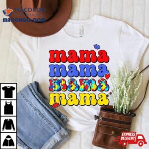 Autism Mom Mama Messy Bun Awareness Acceptance Shirt