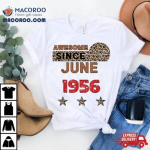 Awesome Since June 1956 Leopard Print Birthday Shirt