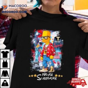 Bart Simpson Never Surrender American Tshirt