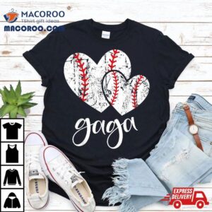 Baseball Gaga Heart Ball Funny Proud Grandma Mother S Day Tshirt