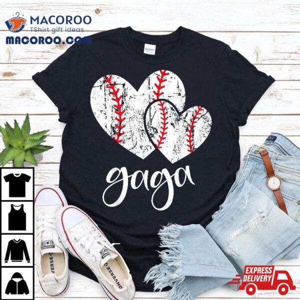 Baseball Gaga Heart Ball Funny Proud Grandma Mother’s Day Shirt