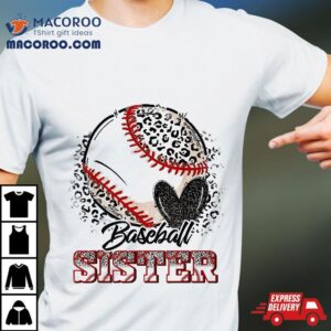 Baseball Sister Leopard Funny Mother S Day Girls Wo Tshirt