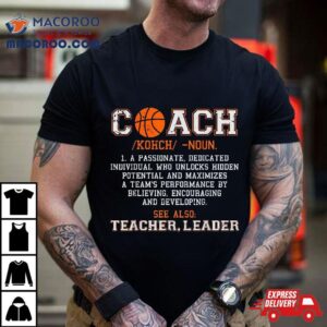 Basketball Coach Noun Definition Funny Sport Gifts Tshirt