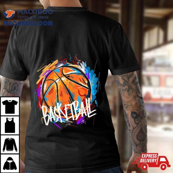 Basketball Player Korbleger Dunking Jersey Graffiti Graphic Shirt