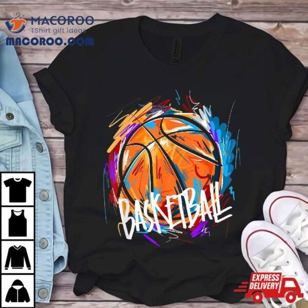 Basketball Player Korbleger Dunking Jersey Graffiti Graphic Shirt