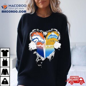 Blood Inside Heart Denver Broncos And Denver Nuggets Shirts