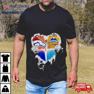 Blood Inside Heart Denver Broncos And Denver Nuggets Tshirt