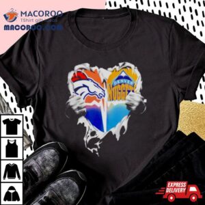 Blood Inside Heart Denver Broncos And Denver Nuggets Tshirt