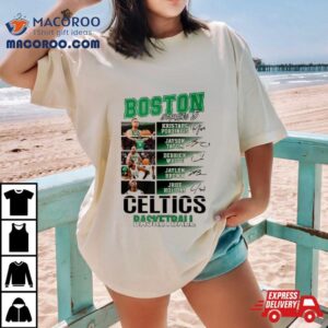 Boston Celtics Starting Basketball Signatures Tshirt