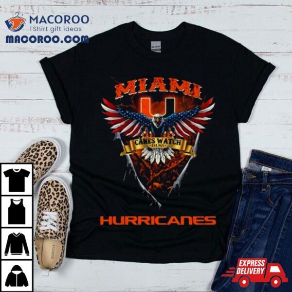 Canes Watch Miami Hurricanes Football Us Eagle Shirt