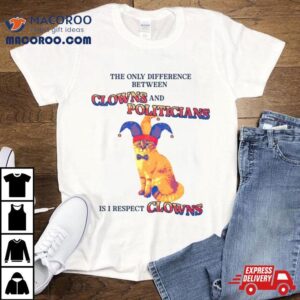 Cat Difference Between Clowns And Politicians Is I Respec Tshirt