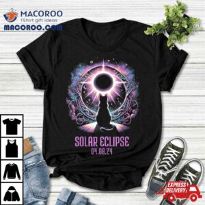 Cat Watching Total Solar Eclipse Apr 8 2024 Astronomy Lover Shirt