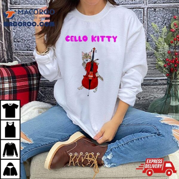 Cello Kitty Cat Drawing Shirt