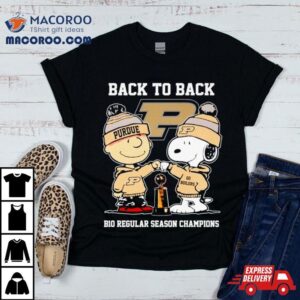 Charlie Brown And Snoopy Purdue Boilermakers Back To Back B10 Regular Season Champions Shirt