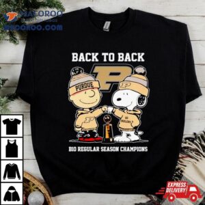 Charlie Brown And Snoopy Purdue Boilermakers Back To Back B Regular Season Champions Tshirt