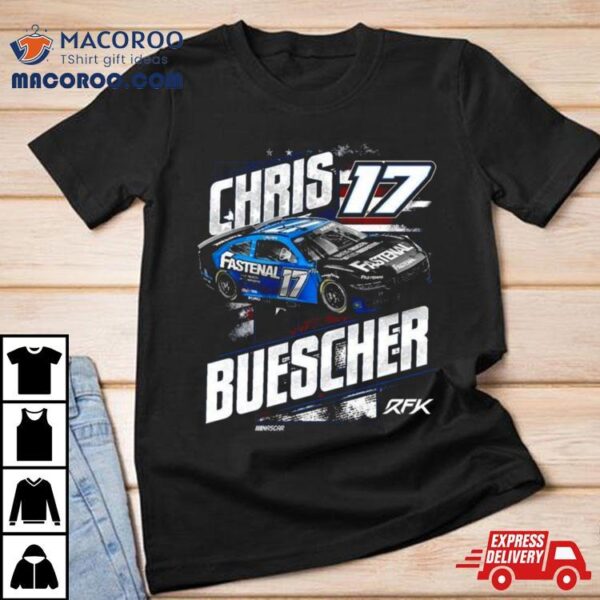 Chris Buescher Checkered Flag Sports Navy Fastenal Patriotic Shirt