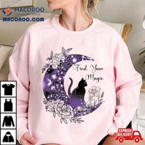 Comfort Colorful Graphic Mystical Celestial Black Cat Moon Tshirt