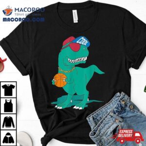 Cool Funny T-rex Dinosaur Playing Basketball Shirt