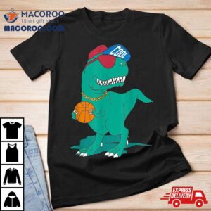 Cool Funny T-rex Dinosaur Playing Basketball Shirt