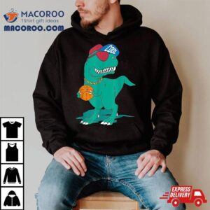 Cool Funny T Rex Dinosaur Playing Basketball Tshirt