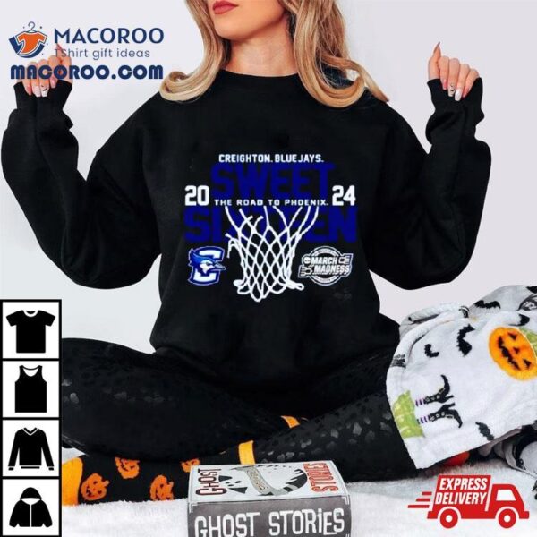 Creighton Bluejays Blue 2024 Sweet Sixteen The Road To Phoenix March Madness Shirt