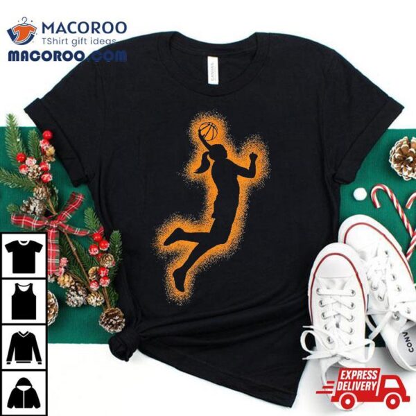 Cute Basketball Player Print Girls Shirt