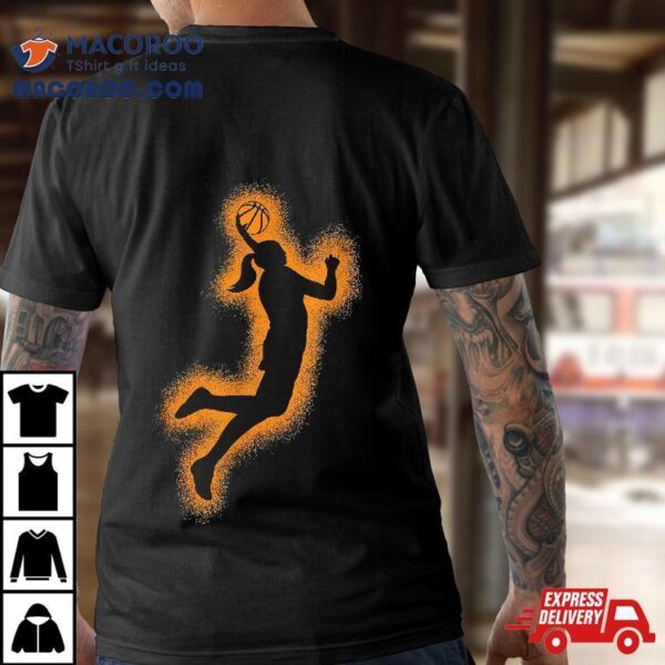 Cute Basketball Player Print Girls Shirt