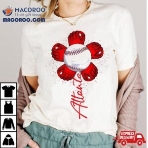 Cute Flower Atlanta Retro Baseball Lover Game Day Tshirt