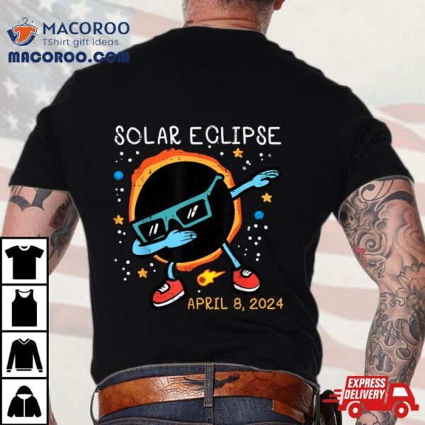 Dab Sun Solar Eclipse 2024 Totality April 8 Men Boys Kids Shirt