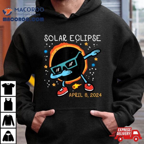 Dab Sun Solar Eclipse 2024 Totality April 8 Men Boys Kids Shirt