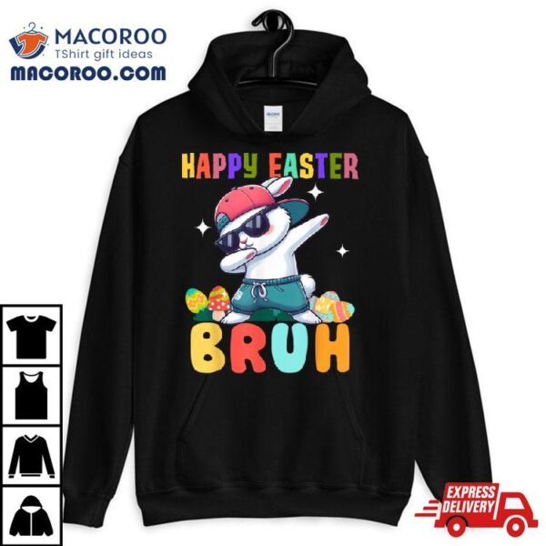 Dabbing Bunny Easter Bruh, Funny Boy Girl Kid Shirt