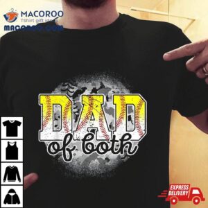 Dad Of Both Baseball Softball Father S Day Player Tshirt