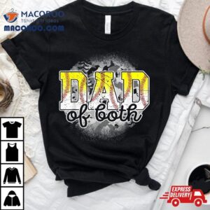 Dad Of Both Baseball Softball Father S Day Player Tshirt