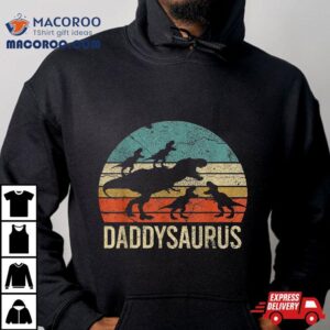 Daddy Dinosaur Daddysaurus Four Kids Gift For Father Day Tshirt