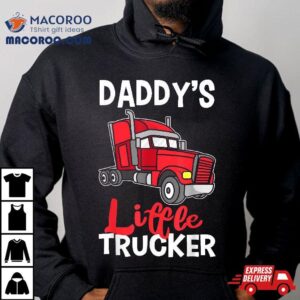 Daddys Little Trucker Trucking Boys Girls Kids Truck Driver Tshirt