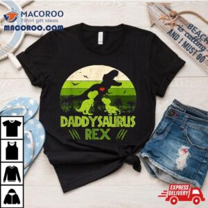 Daddysaurus Rex Kids Sunset Dinosaur For Fathers Day Gif Tshirt