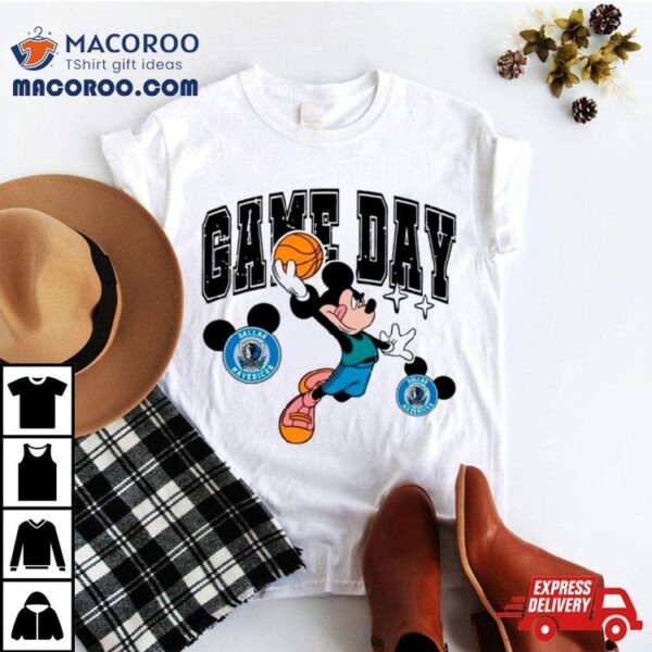 Dallas Mavericks Mickey Basketball Game Day Retro Shirt